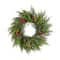 Glitzhome® 24"D Christmas PE Wreath with Pinecones and Red Berries